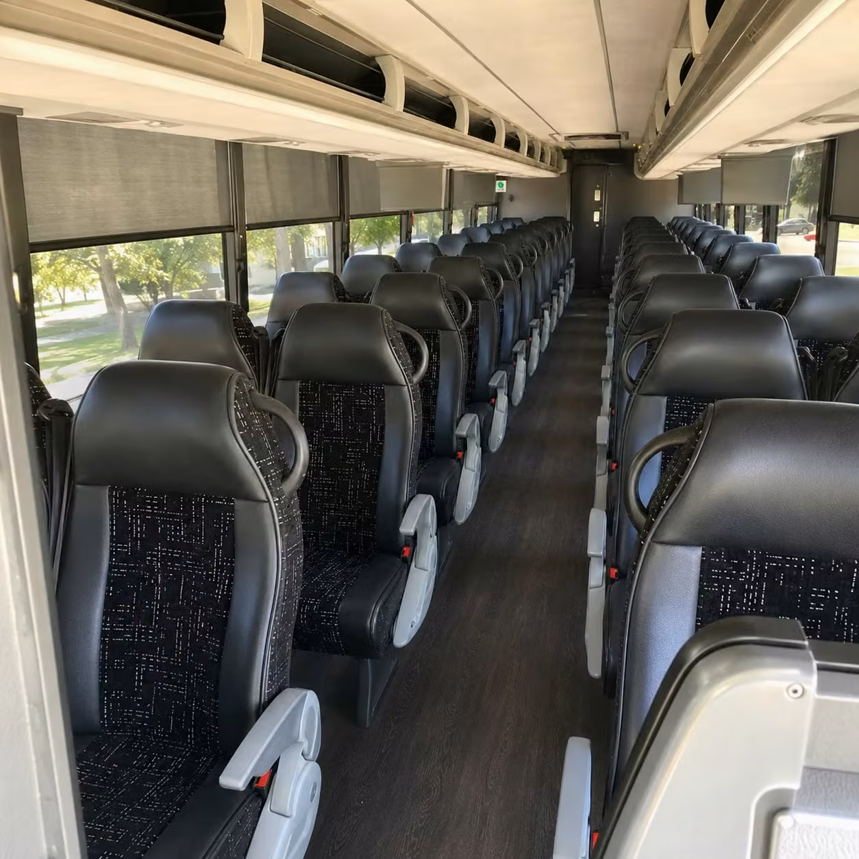 56 passenger charter bus inside